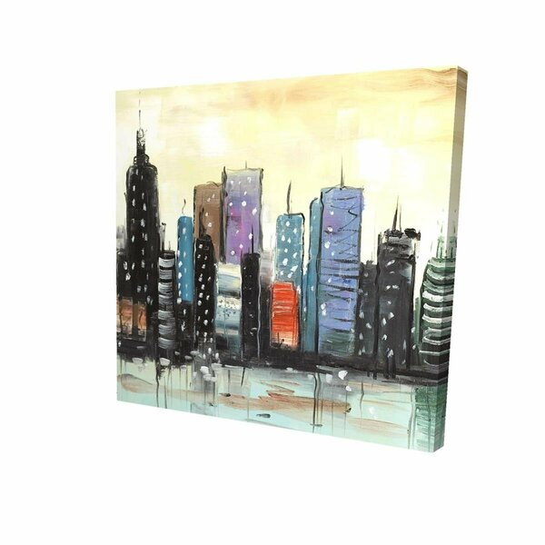 Fondo 16 x 16 in. Skyline on Abstract Cityscape-Print on Canvas FO2786510